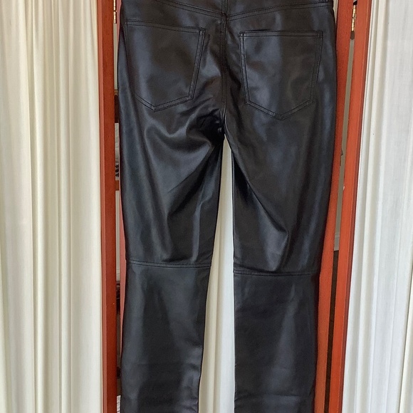 NWT GAP Womens Black Faux Leather Pants High-Rise Vintage Slim Size 29 - Picture 4 of 8